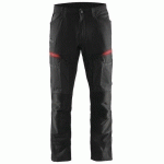 PANTALON DE TRAVAIL SERVICES STRETCH NOIR/ROUGE TAILLE 52C - BLAKLADER
