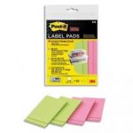 POST-IT SACHET 4 BLOCS DE 25 ÉTIQUETTES SUPER STICKY 47,6X73MM, 2 BLOCS ROSE NÉON/ 2 BLOCS VERT NÉON