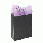SACS BOUTIQUE KRAFT NOIR POIGNÉES TORSADÉES 30 X 23 X 12 CM - 50 SACS