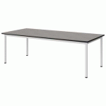 TABLE MALIBU 180X80 T3 4P STRA BÉTON F186/NOIR BLC 9016