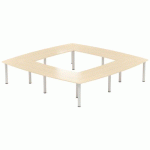 TABLE RÉUNION ATEM 350 X 350 CM PIED ROND ALU/CHÊNE CLAIR - MBA