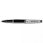 WATERMAN ROLLER POINTE FINE EXPERT DELUXE CORPS LAQUÉ NOIR, ATTRIBUTS CHROMÉS (CT)