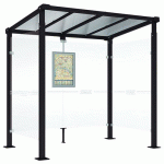 ABRI BUS MILAN 2.50 M - 2 BARDAGES LATÉRAUX - NOIR 9005 - PROCITY