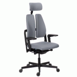 CHAISE ULTRA-ERGONOMIQUE XAVIER AVEC ACCOUDOIRS ET APPUIE-TÊTE, GRIS