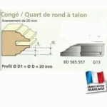 JEU DE 2 COUTEAUX PROFIL CONGE 1/4 ROND A TALON DESSOUS