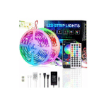 KINSI - BANDE LED, RUBAN LED, BANDES LUMINEUSES, BLUETOOTH, RGB, 30M, 18 LUMIÈRES/M, TÉLÉCOMMANDE INFRAROUGE, BAREBOARD RGB