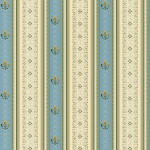 PAPIER PEINT INSOLITE À RAYURES BLEU | PAPIER PEINT ORIGINAL AVEC ORNEMENT FLEURS DE LYS | TAPISSERIE BEIGE BLEU & VERTE BAROQUE À MOTIF RAYÉ - 10,05