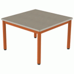 TABLE CARÉLIE 80X80 T2 STR POLY. ÉRABLE GOTLAND BEIGE/PAPAYE - MOBIDECOR