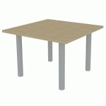 TABLE DE RÉUNION PLATEAU CARRÉ 110X110 CHÊNE - QUADRIFOGLIO