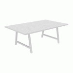 TABLE DE RÉUNION SYNERGY L 200 X P 120 X H 74 CM PIED MÉTAL BLANC PLATEAU BLANC