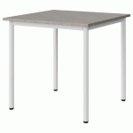 TABLE MALIBU 80X80CM T6 4P STRA ABS BÉTON F186/BLC 9016