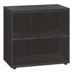 BIBLIOTHÈQUE BASSE BOIS H 74 X L 80 CM SHINY NOIR ÉBÈNE