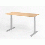 BUREAU ASSIS-DEBOUT SÉRIE XMKA-160X80CM-CHÊNE-ARGENT - HAMMERBACHER