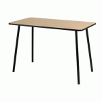 BUREAU TÉLÉTRAVAIL HOPM H.75 X L.114 X P.60 CM PLATEAU HÊTRE PIÈTEMENT MÉTAL NOIR