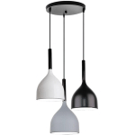 LAMPE SUSPENSION FER FORGÉ CRÉATIF SIMPLES MODERNES E27 LUSTRE DÉCORATIF 3 LUMIÈRES (NOIR / BLANC / GRIS) - NOIR