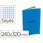 LOT DE 8 - CAHIER CONQUERANT CLASSIQUE AGRAFE 240X320MM 96 PAGES SEYES 90G COUVERTURE CARTE RECYCLEE COLORIS BLEU