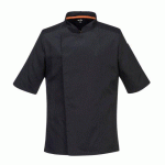 PORTWEST C746 VESTE DE CUISINE MANCHES COURTES STRETCH MESH AIR PRO NOIR - TAILLE L
