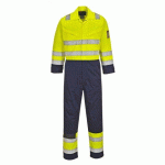 PORTWEST MV28 COMBINAISON HV MODAFLAME JAUNE/MARINE TAL - TAILLE M - LONG