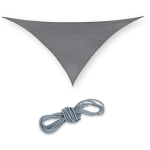 VOILE D'OMBRAGE TRIANGULAIRE, 3 X 3 X4,25 M, TISSU PE-HD, PROTECTION UV, CONCAVE, TOILE AVEC TENDEURS, GRIS - RELAXDAYS