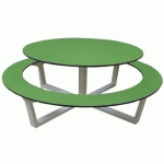 TABLE BANC HPL RONDE Ø150 CM - VERT