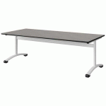 TABLE MALIBU 180X80 T3 DL STR ANTIB BÉTON F186/NOIR BLC 9016