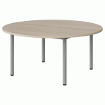 TABLE MALIBU Ø 120 T2 4P STRA ABS ACACIA/GRIS 9006