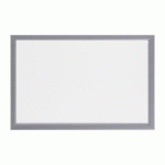 TABLEAU BLANC MAGNÉTIQUE BASIC DE BI-OFFICE, SURFACE MAGNÉTIQUE EN ACIER LAQUÉ, CADRE EN MDF ARGENTÉ, 60 X 45 CM