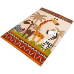 WELLHOME - TAPIS SALON EN POLYESTER SAFARI - 80X150CM - TERRACOTA