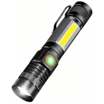 AHLSEN - LAMPE TORCHE LED RECHARGEABLE PAR USB PUISSANTE LAMPE COB MILITAIRE PORTABLE ZOOMABLE POUR GARAGE AUTOMOBILE ATELIER CAMPING BRICOLAGE