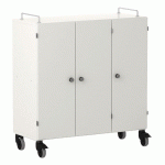 ARMOIRE BASSE SHIFT+ LANDSCAPE MÉLA. 9 CASES - 3 PORTES - BLANC - BLEU CLAIR - MANUTAN COLLECTIVITÉS