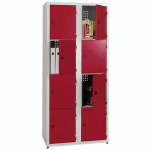 ARMOIRE SCOLAIRE NON VISITABLE GAMMA 2 COLONNES SANS PIEDS 10CASIERS - GRIS 7035 - MANUTAN COLLECTIVITÉS