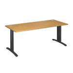 BUREAU DROIT IMEDIA - L. 180 X P. 80 CM - PLATEAU HÊTRE - PIEDS ANTHRACITE