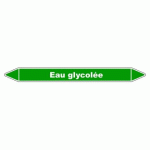 LOT DE 3 - MARQUEUR TUYAUTERIE - EAU GLYCOLÉE - VINYLE LAMINÉ - NFX 08-105 355 X 37 MM