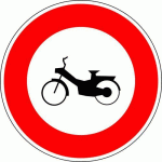 PANNEAU ACCÈS INTERDIT AUX CYCLOMOTEURS-650MM-CL2 - KELIAS