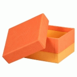 RHODIARAMA SET 5 BOÎTES GIGOGNES SIMILI CUIR ITALIEN 44X34X16 CM - TANGERINE