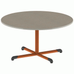 TABLE BANDANA ROND Ø120 T4 PC STR POLY ÉRABLE G. BEIG/PAPAYE - MOBIDECOR