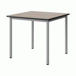 TABLE MALIBU 80X80 T5 4P STRA ANTIB ACACIA/NOIR GRIS 9006