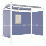 ABRI BUS PROVINCE 2.5 M 2 BARDAGES LAT. INOX BLANC 9010 - PROCITY