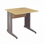 BUREAU DROIT ACTIVITY MÉTAL - L. 80 X P. 80 CM - PLATEAU POIRIER - PIEDS L 'ANTHRACITE'