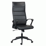 FAUTEUIL DE BUREAU BRUNEAU OPTYMA SIMILI CUIR - AVEC ACCOUDOIRS - MÉCANISME BASCULANT CENTRÉ - PIED NOIR