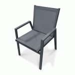 FAUTEUIL DE JARDIN EMPILABLE FLORIDE GRIS ANTHRACITE - DCBGARDEN