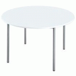 TABLE RESTAURATION RONDE D 120 CM - KLASS - PLATEAU BLANC