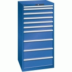 ARMOIRE BLEU SÉCU. 717X725X1450 AVEC 10 TIROIRS 200KG - LISTA