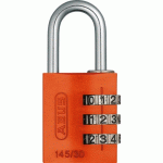 CADENAS À CODE - EN ALUMINIUM - 3 MOLETTES - 30 MM - ORANGE - 145 ABUS