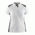 POLO FEMME BLANC/GRIS TAILLE XS - BLAKLADER