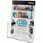 PORTE-BROCHURES, INCLINÉ, A4 PORTRAIT, TRANSPARENT - LOT DE 3