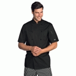 VESTE CHEF CUISINIER EXTRALIGHT MANCHES COURTES NOIR