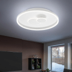 PLAFONNIER LED DIMMABLE VIA INTERRUPTEUR BLANC PLAFONNIER ROND SALON, MÉTAL PLASTIQUE, 27W 1800LM BLANC CHAUD, DXH 40X7 CM