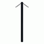 POTELET CARREFOUR Ø 60 MM CHAINES 2 ANNEAUX GALVA NOIR 9005 - PROCITY