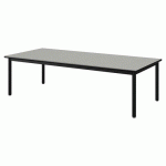 TABLE MALIBU 180X80 T1 4P STRA ISOS GRIS 1400/NOIR NOIR 9005